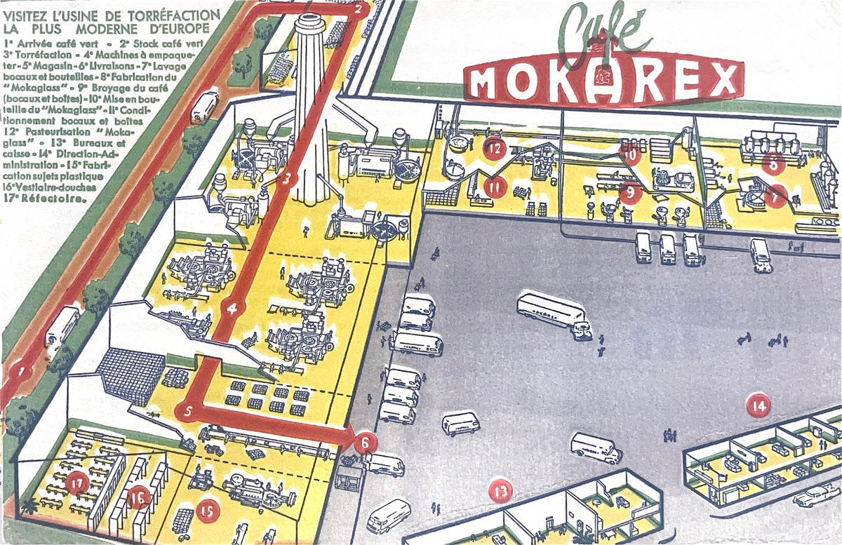Original Vintage Label - Café Mokarex, Vistez L’Usine