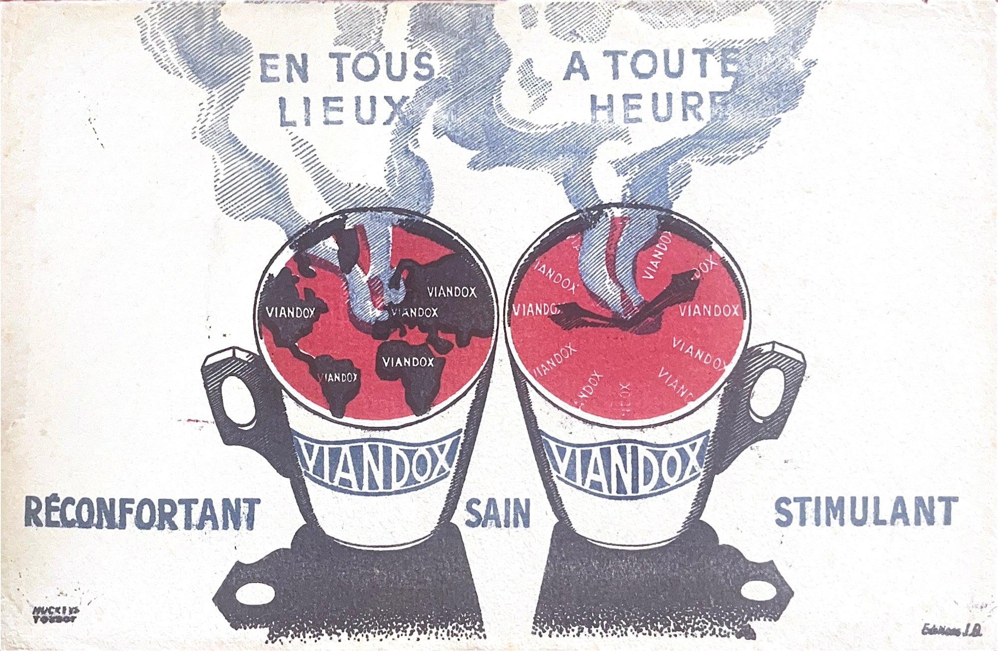 Original Vintage Label - Viandox, Réconfortant Sain Stimulant