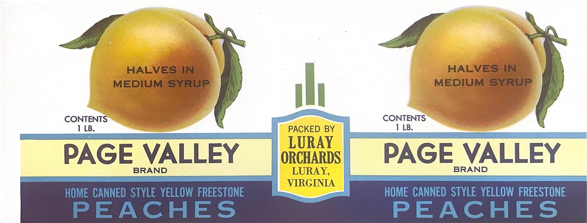 Original Vintage Label - Page Valley, Peaches