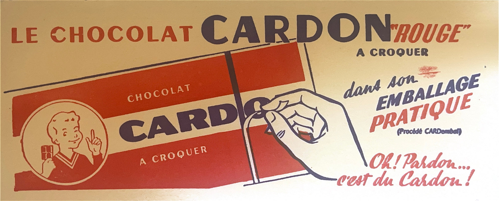 Original Vintage Label - Le Chocolat Cardon