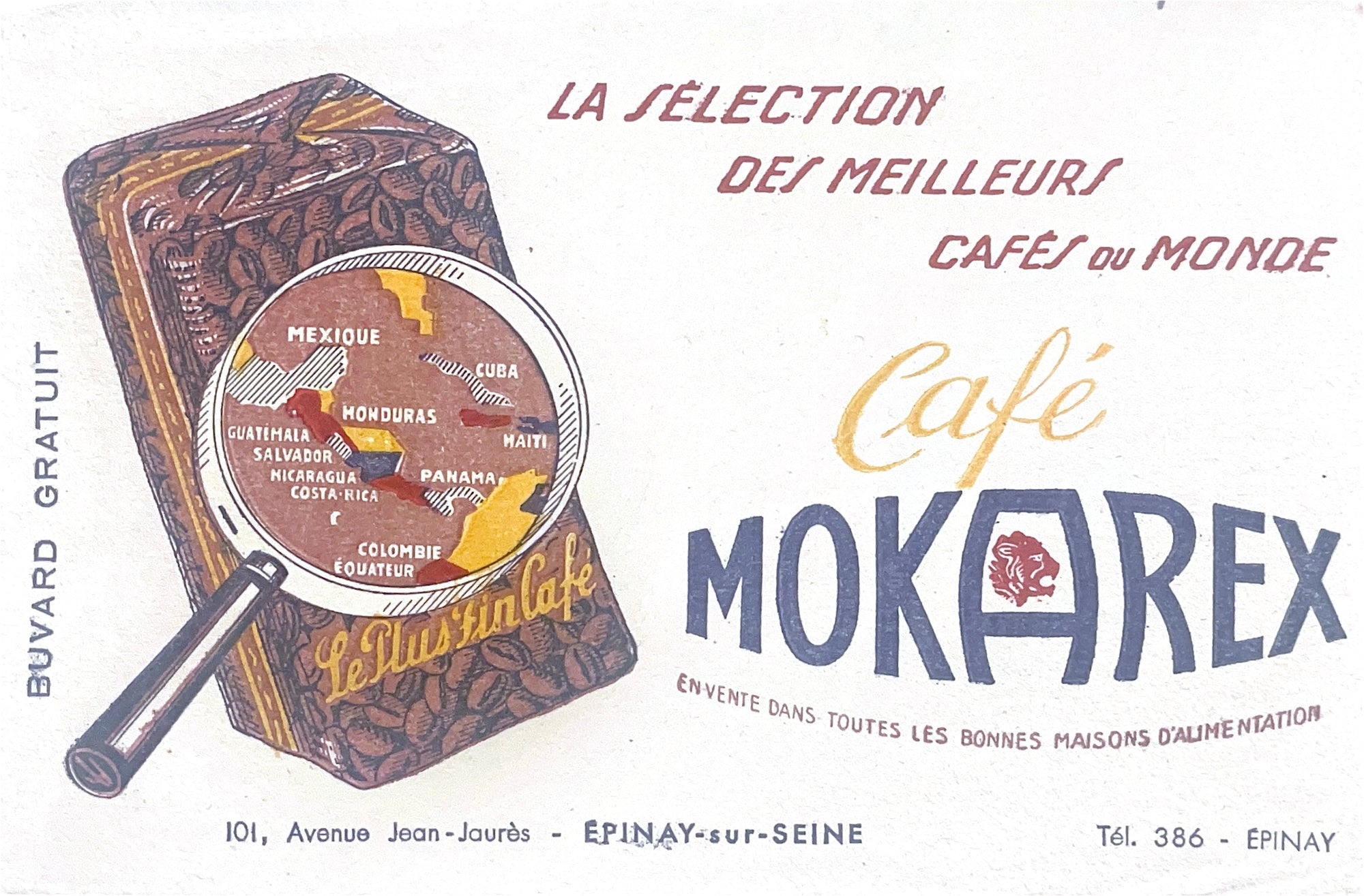 Original Vintage Label - Café Mokarex