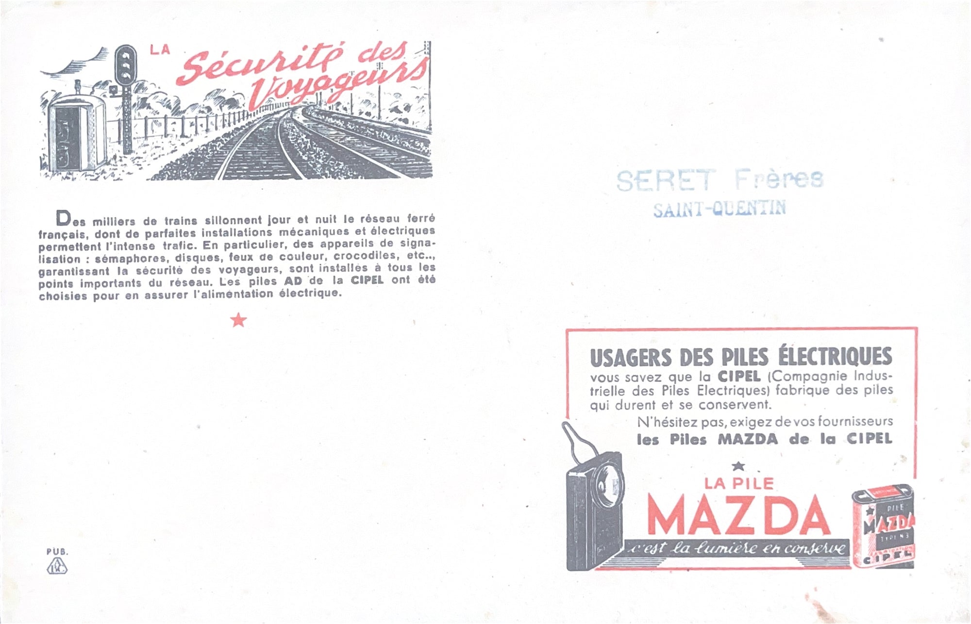 Original Vintage Label - La Pile, Mazda