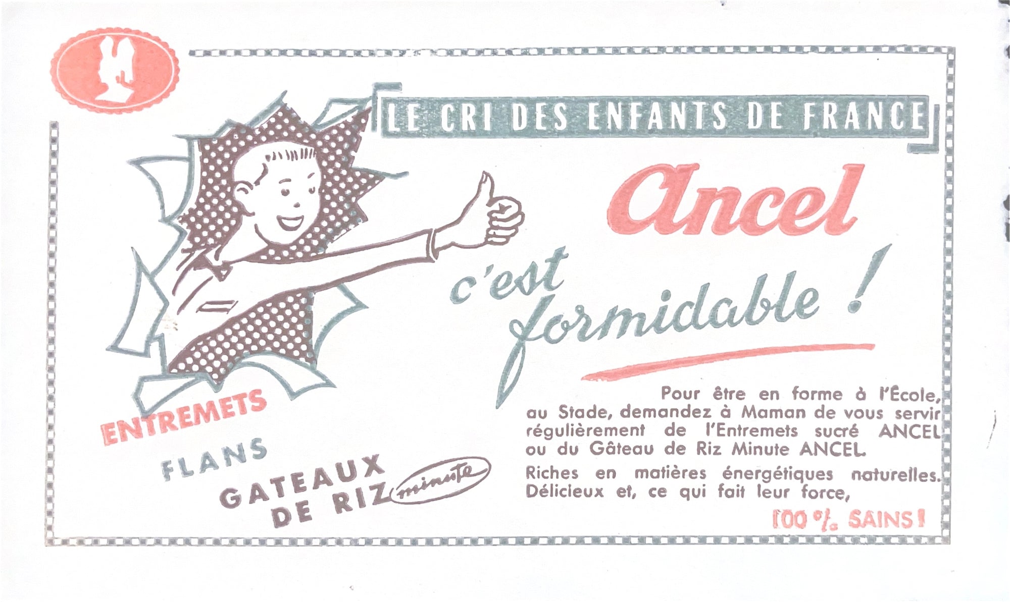 Original Vintage Label - Ancel, Entremets