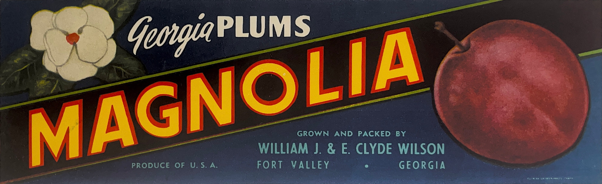 Original Vintage Label - Magnolia Plums