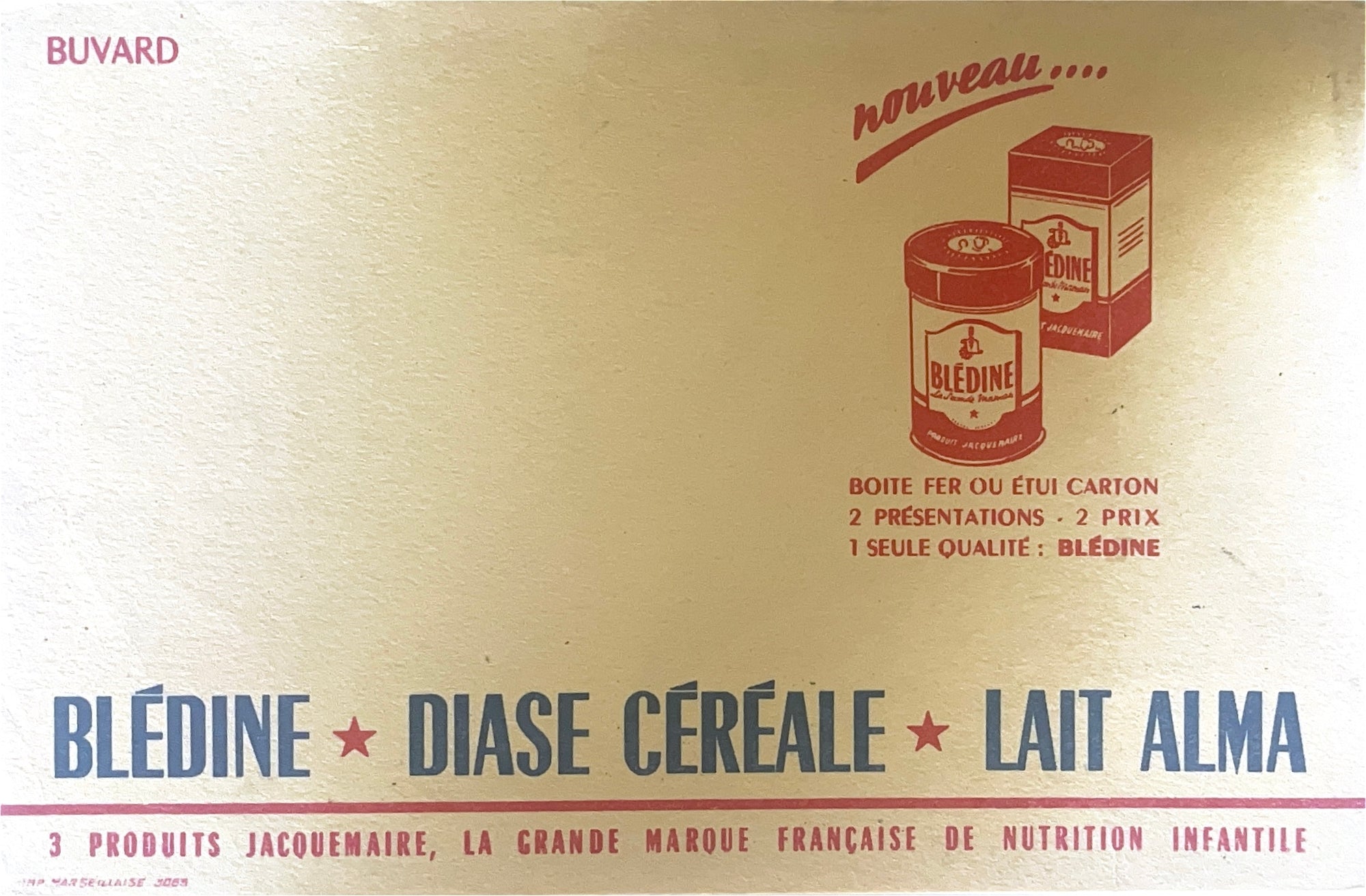 Original Vintage Label - Buvard, 3 produits jacquemaire