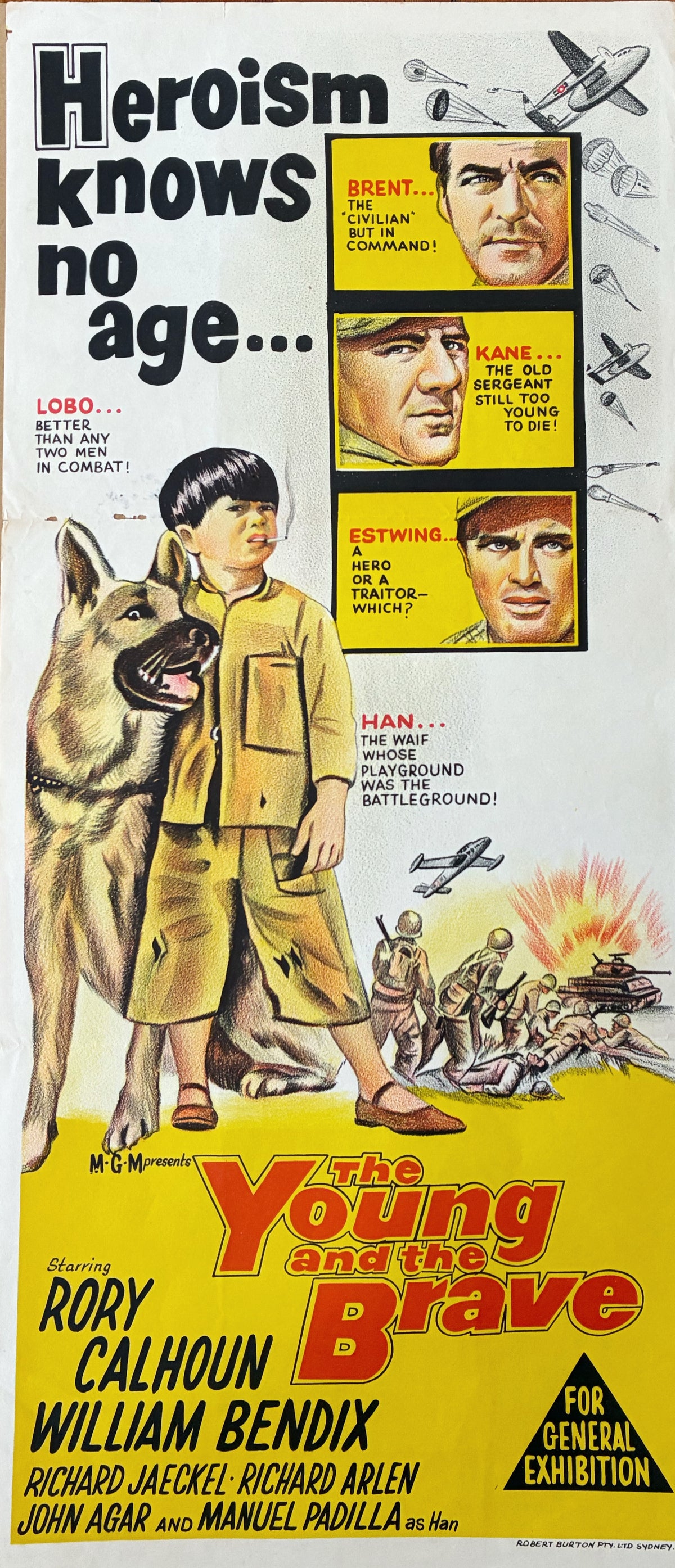 Original Movie Daybill - The Young and the Brave