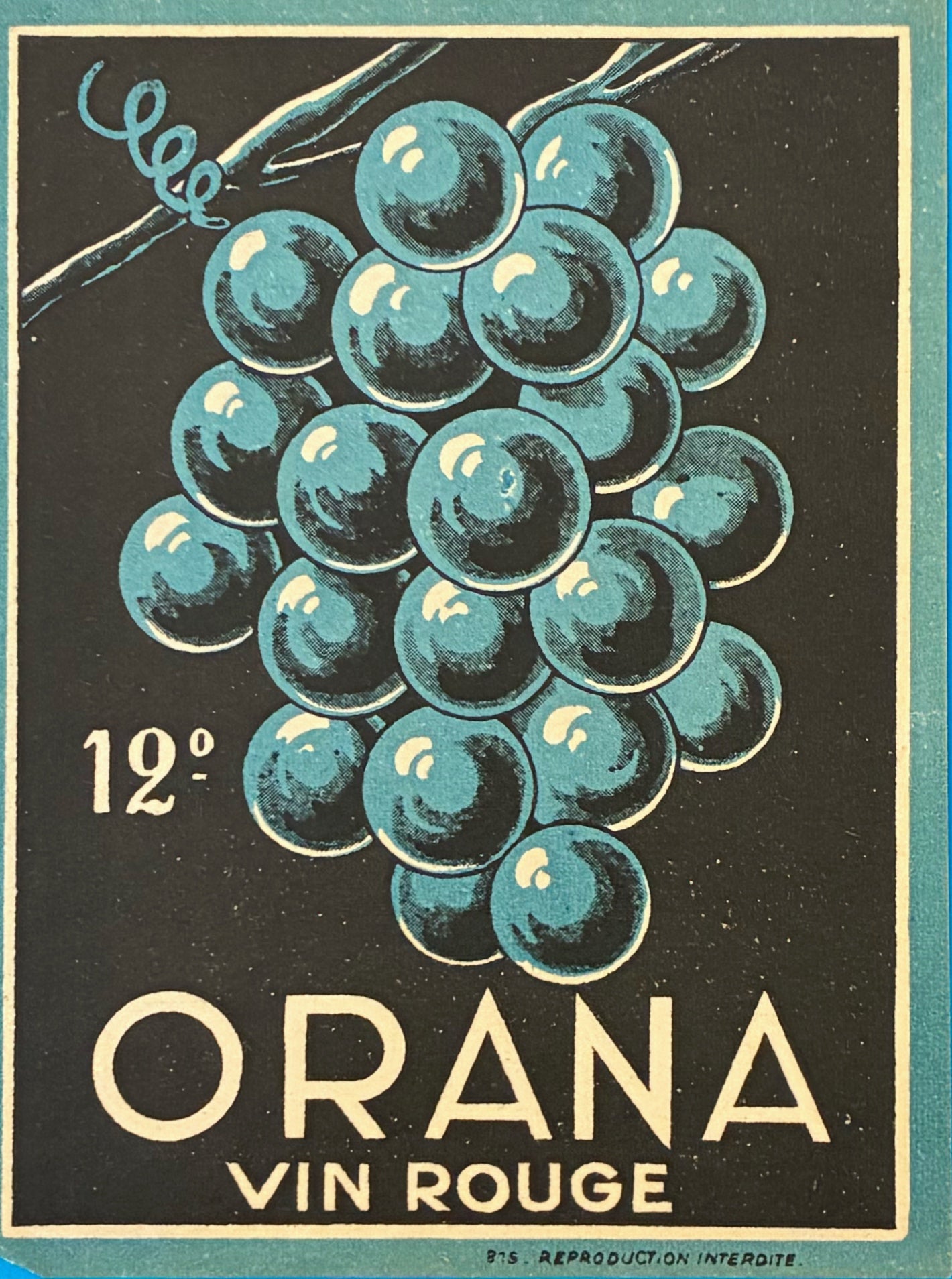 Original Vintage Label - Orana Vin Rouge