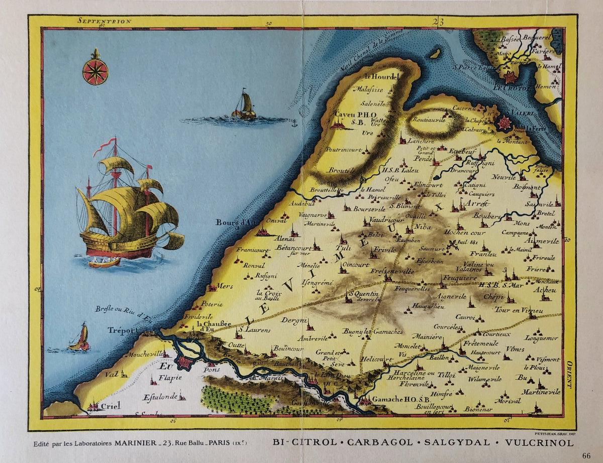 Original 19th Century Cartography Map - Bi-Citrol 1