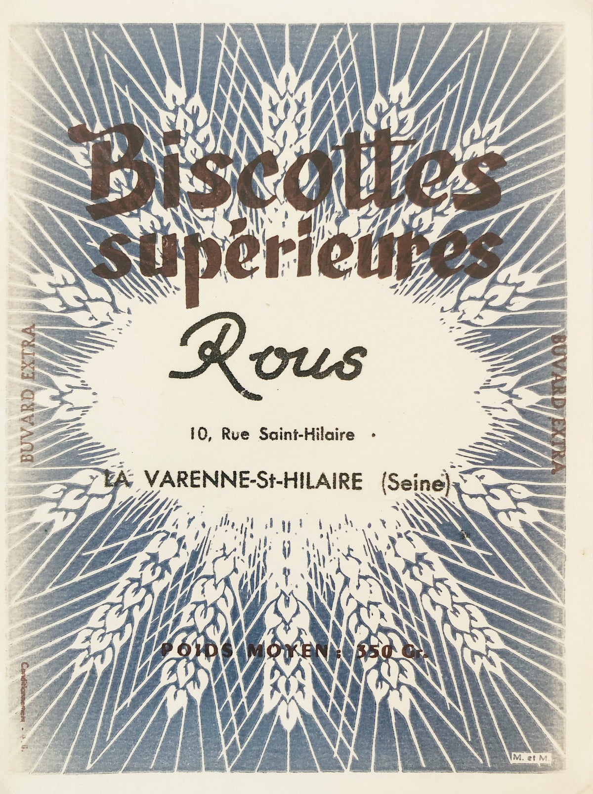 Original Vintage Label (Buvard) - Rous Biscottes