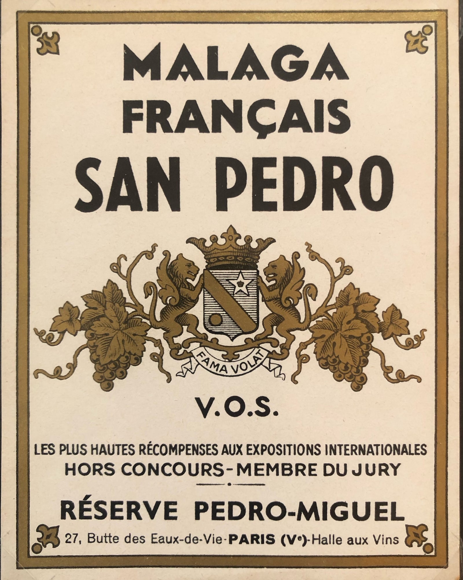 Original Vintage Label - San Pedro