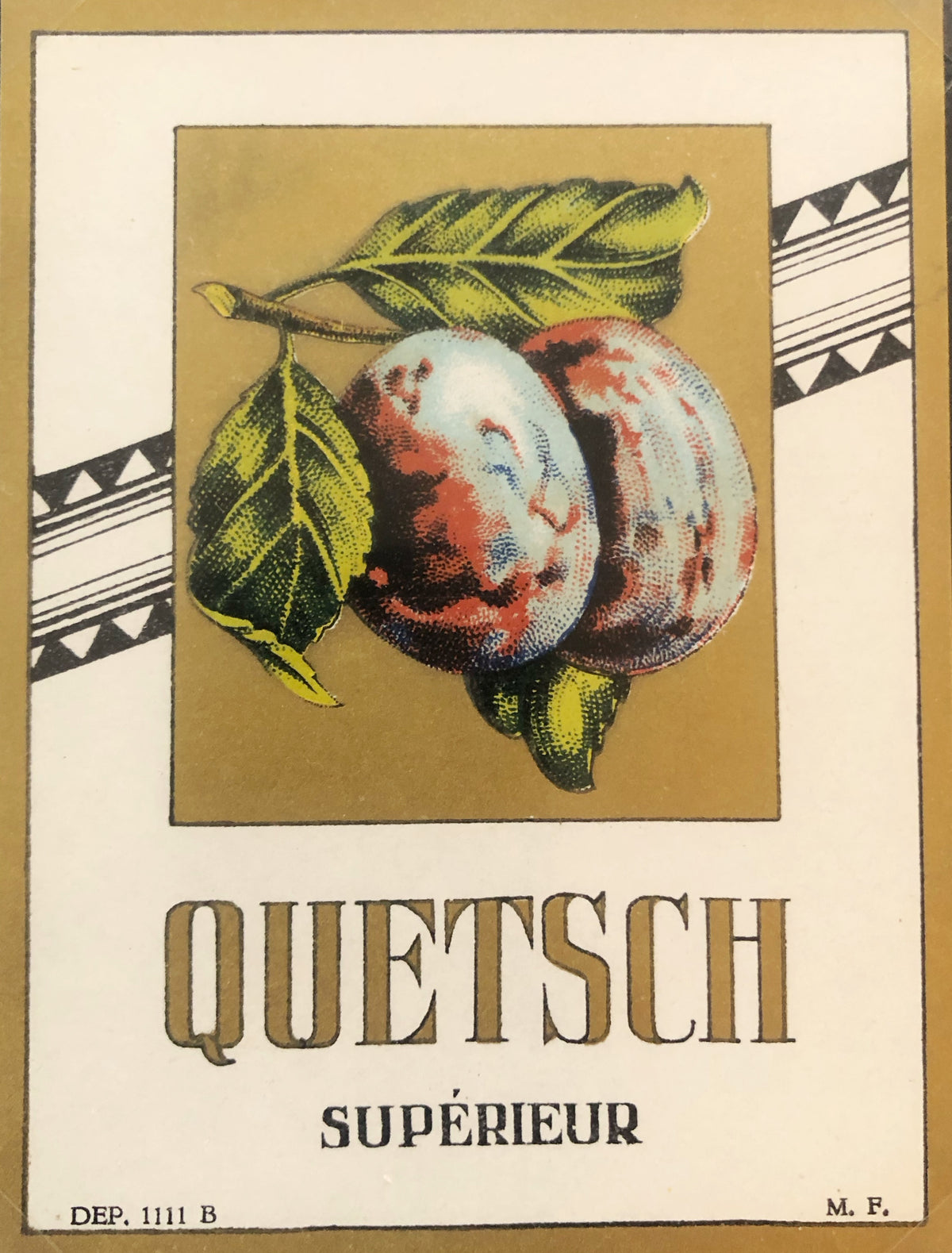 Original Vintage Label - Quetsch Superieur