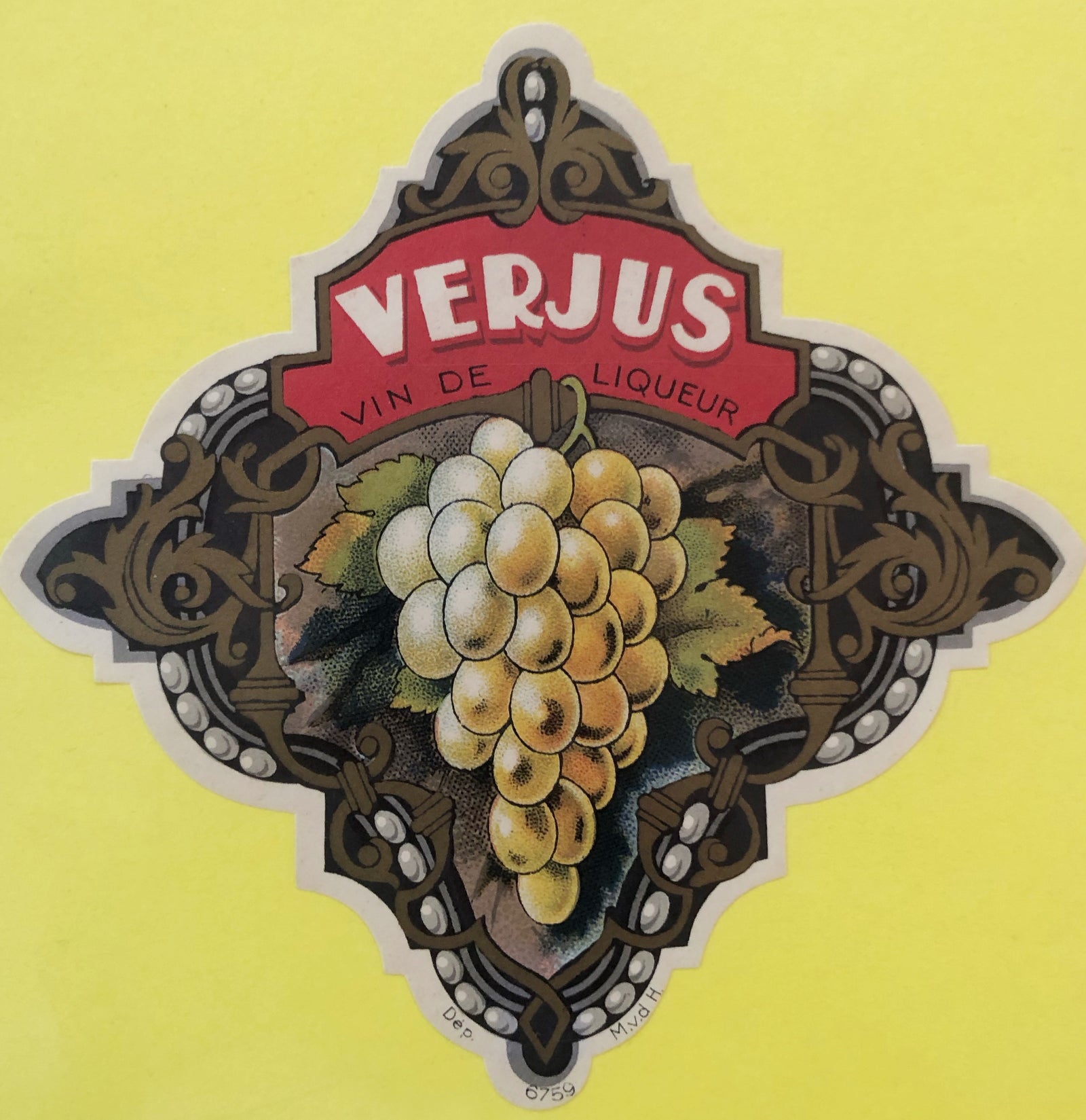 Original Vintage Label - Verjus