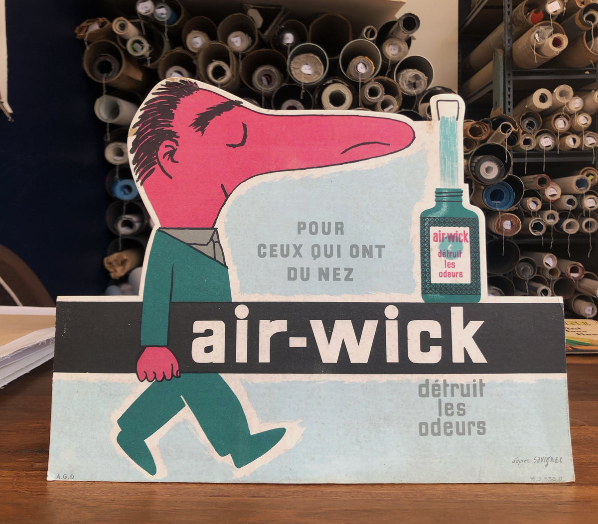 Original Vintage Carton (Point of Purchase Sign) - Air-Wick by Savignac