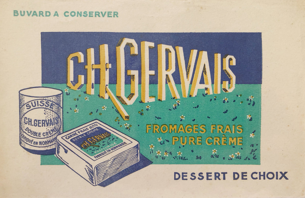Original Vintage Label (Buvard) - CH Gervais Fromage