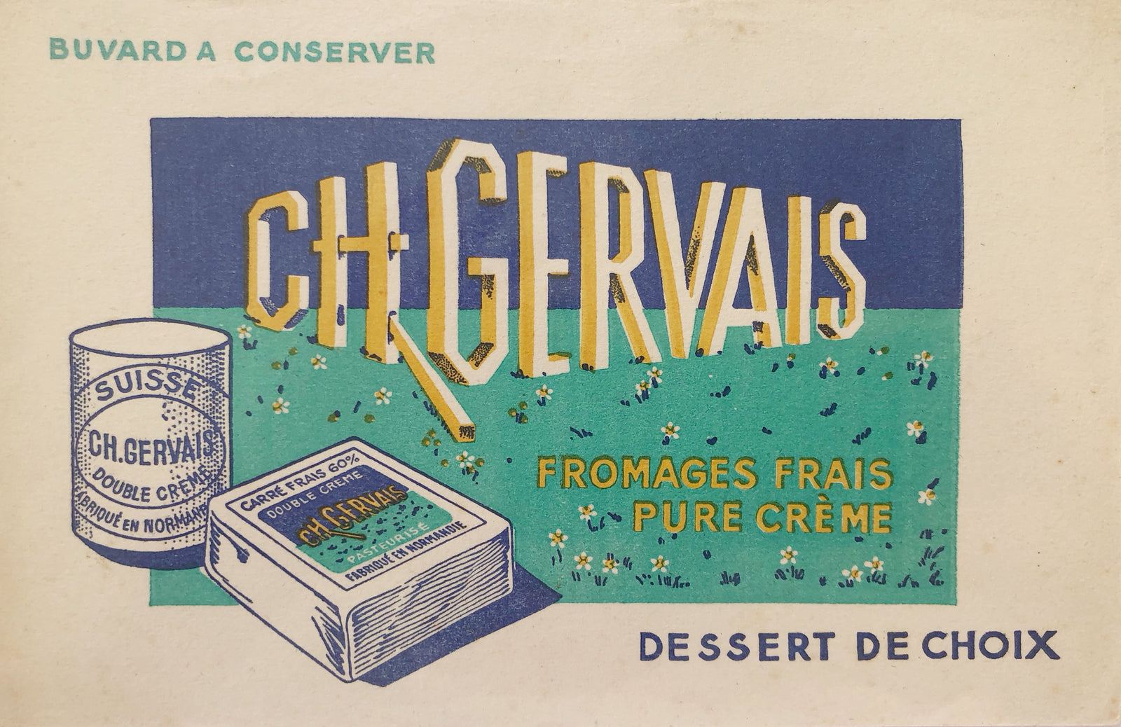 Original Vintage Label (Buvard) - CH Gervais Fromage