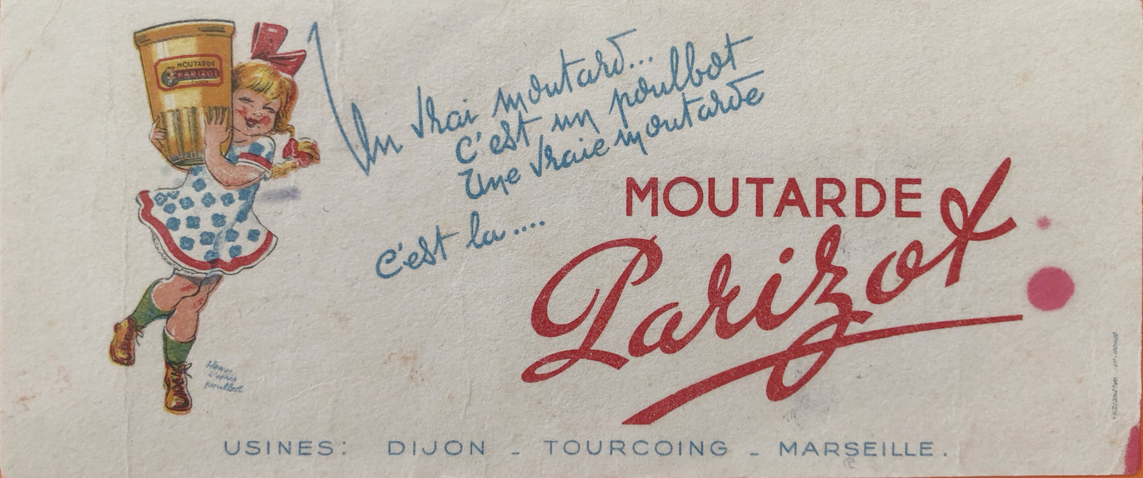 Original Vintage Label (Buvard) - Moutarde Parizot