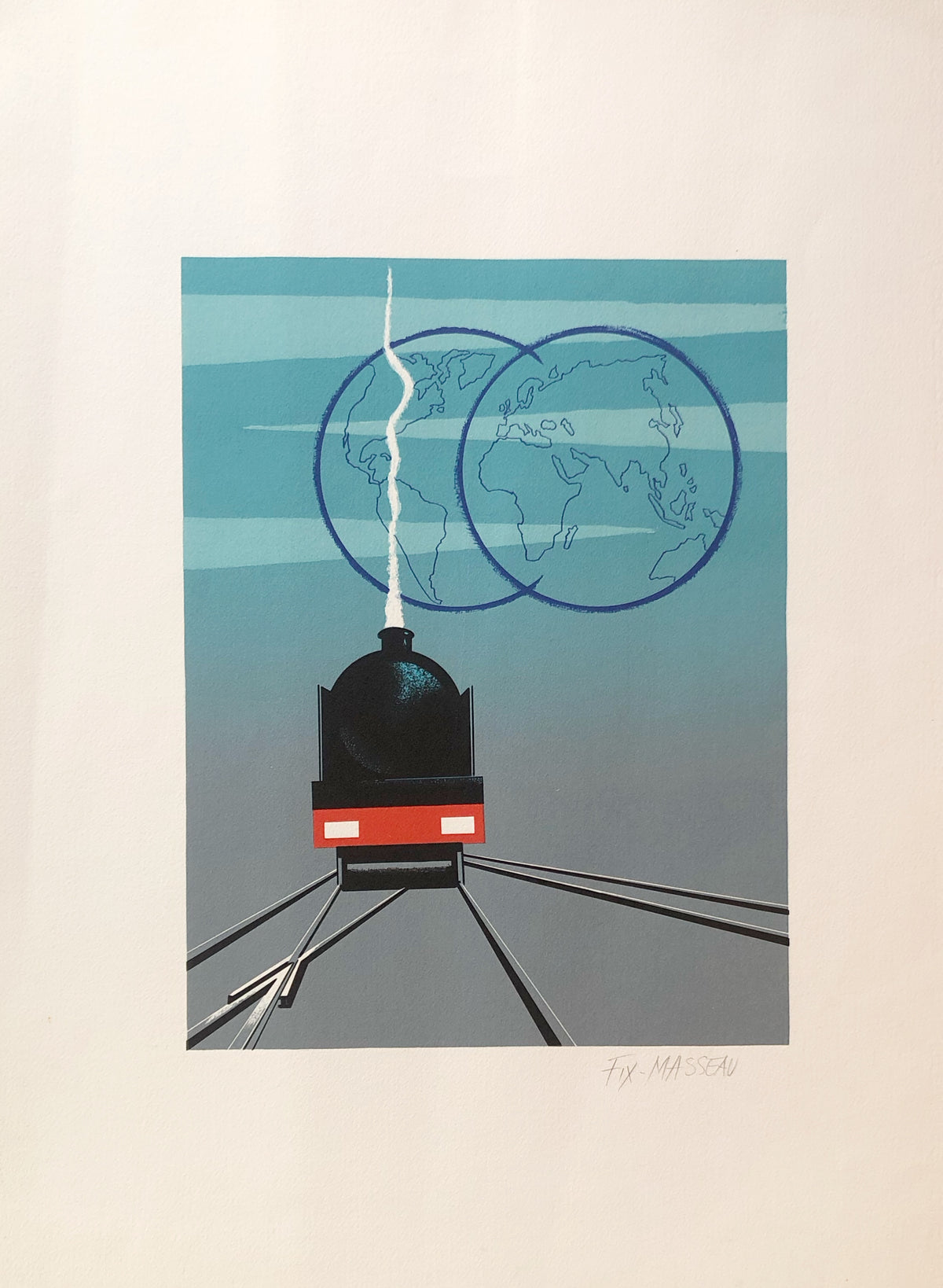 Le Train - Limited Edition Handsigned Lithograph by Fix-Masseau