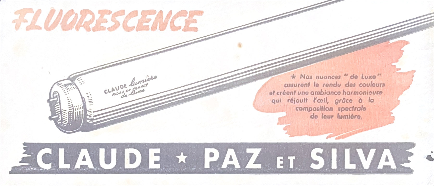 Original Vintage Label - Fluorescence, Claude Paz ET Silva