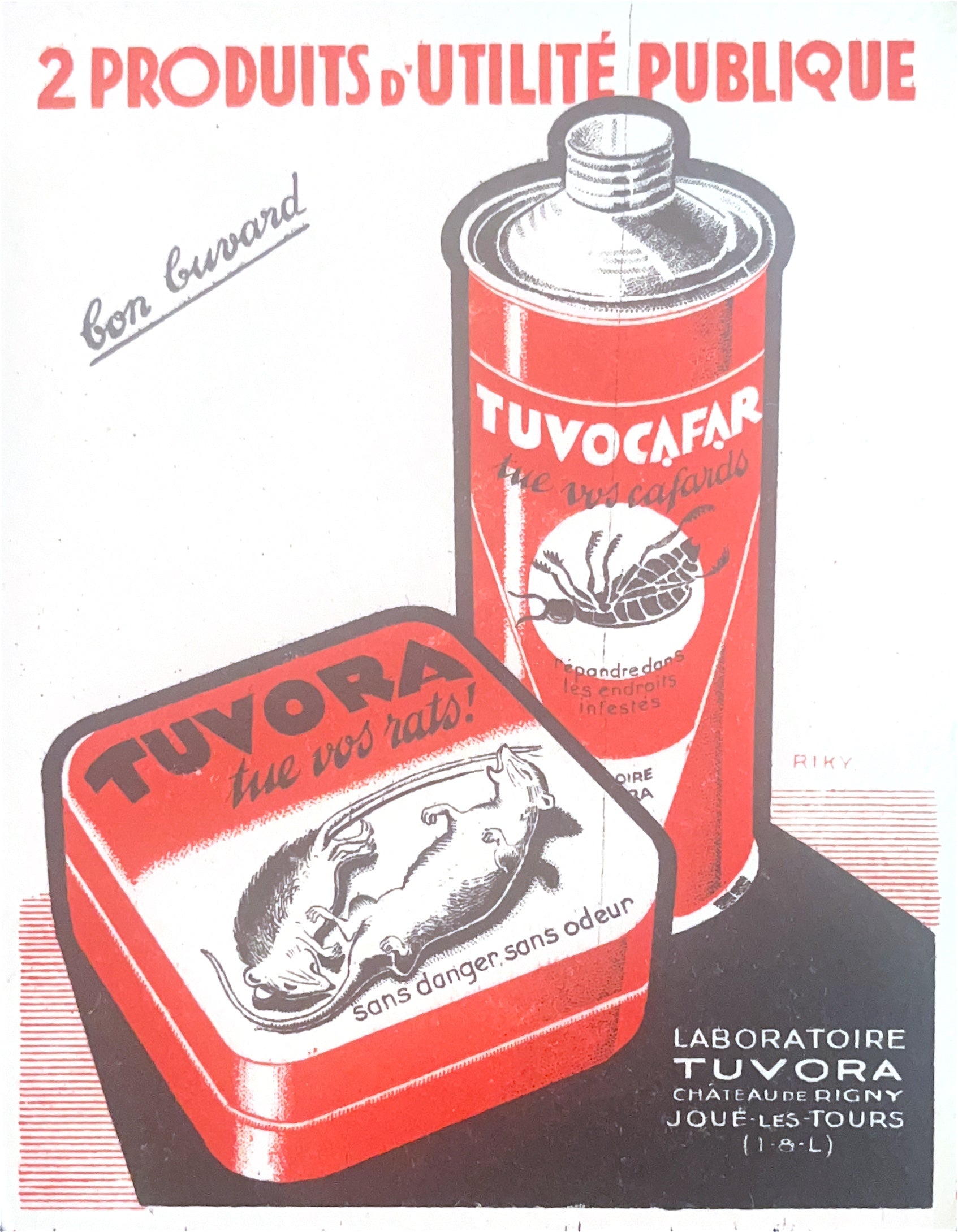 Original Vintage Label - 2 Produits D’Utilité Publique, Tuvora/Tuvocafar