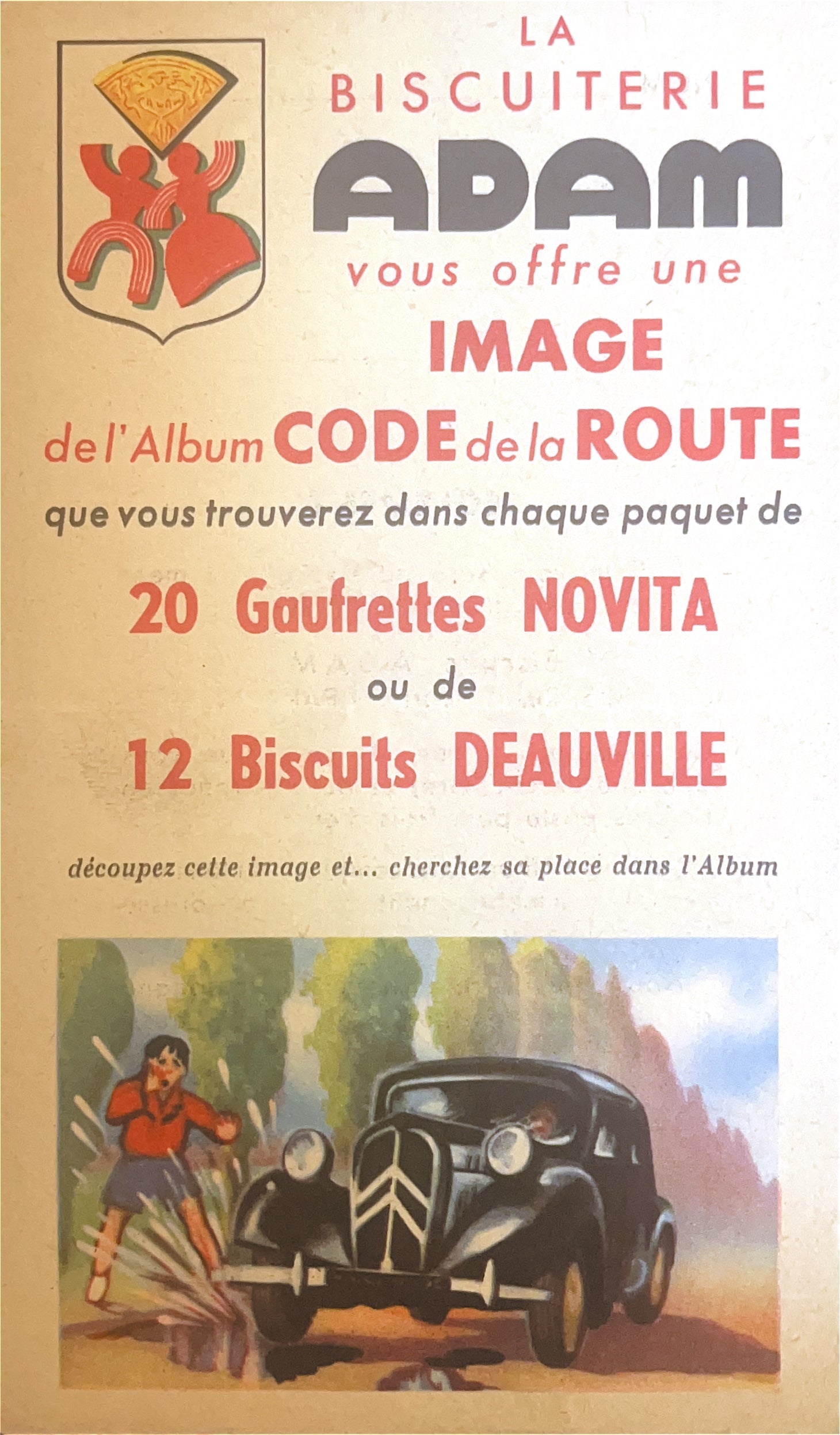 Original Vintage Label -  La Biscuiterie, Adam