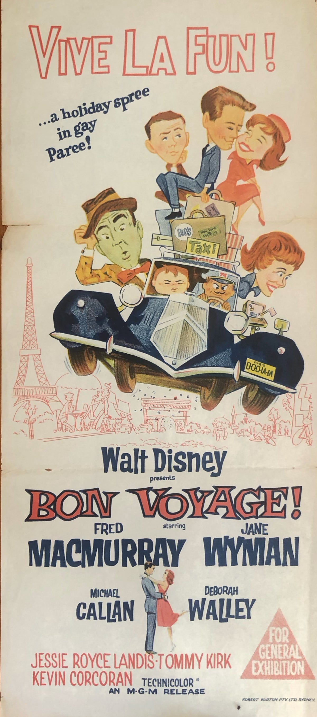Original Movie Daybill - Walt Disney Bon Voyage