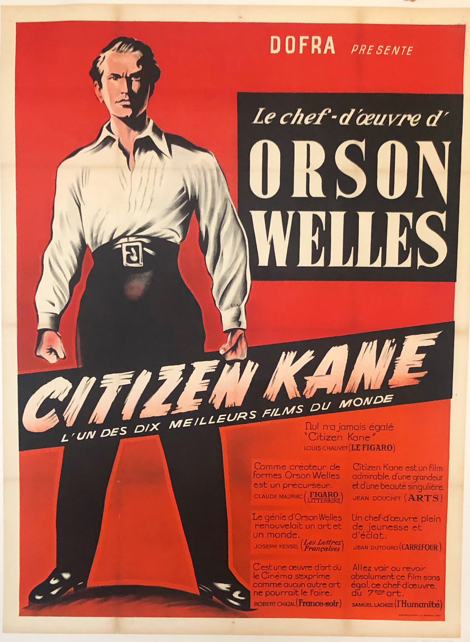 Original Movie Poster - Citizen Kane starring Orson Wells (France)