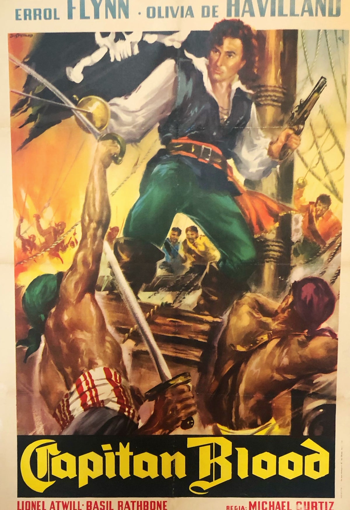 Original Movie Poster - Capitan Blood - Captain Blood (Italy) - Errol Flynn