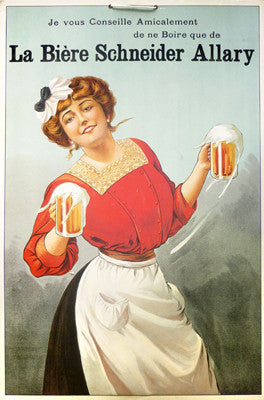 Original Vintage Carton - La Biere Schneider Allary