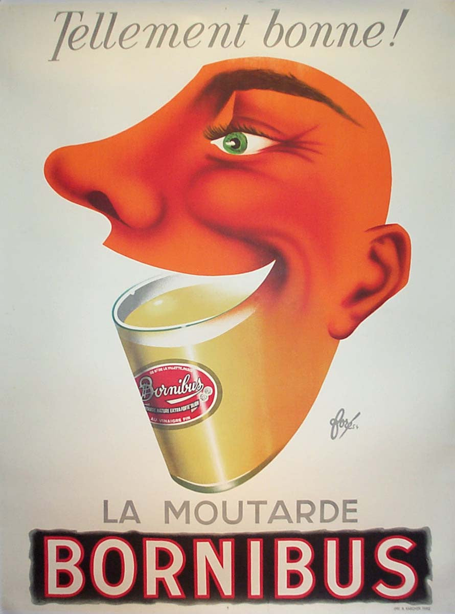 Bornibus Moutarde by Fore - Original Vintage Poster
