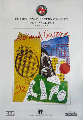 Affiche Officielle Roland Garros 1992 Par Jan Voss - B-STOCK (Petits Défauts)